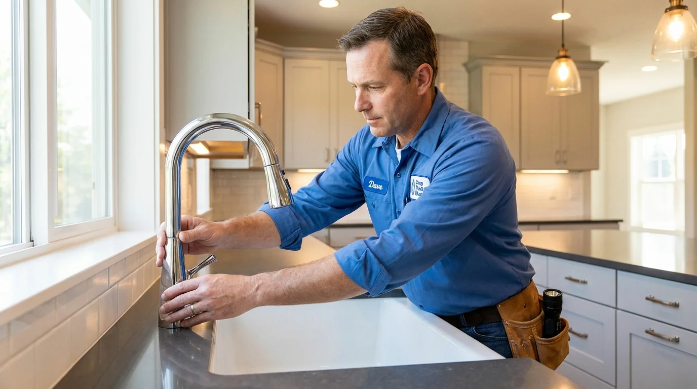 Kitchen faucet installation by Johns Plumbing LLC in Fall Creek